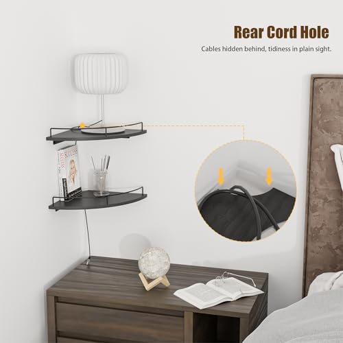 Corner Shelf Wall Mount, Floating Corner Shelves, Set of 4 Corner Wall Shelf Organizer,Rustic Wood Wall Storage Display Shelves forLiving Room Bedroom Bathroom Kitchen,Black - color: Black-4pack