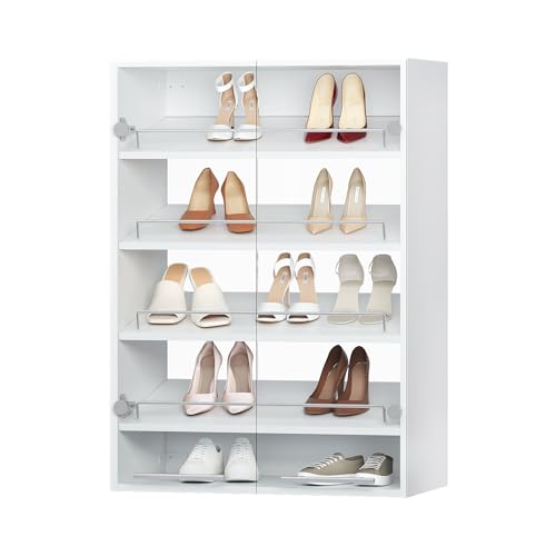 ROOMTEC Modular Closet System Glass Door Pair Set, Clear Frameless Tempered Glass Panels, Add-On for Medium Hanging, Short Tower & Shoe Shelf Units, 35.83" H × 31.5" W - size: Frameless Glass Door – 31.5"W x 35.83"H