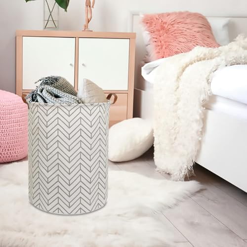 CLOCOR Large Round Storage Bin,Collapsible Storage Baskets, Dirty Laundry Hamper Baskets for Baby Boys and Girls, Office, Bedroom, Toys Nursery Kids Clothes Gift Basket (Grey geometry) - color: Grey geometry