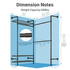 Timate L2 Wall Mounted Clothes Rack Industrial Pipe Clothing Rack for Hanging Clothes, Adjustable Expandable Garment Rack Heavy Duty Closet Organizer, Black Mounted Storage Industrial Closet System - color: Black