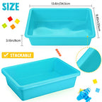 Kigley 6 Pcs Flat Storage Organizer Tray Bin Letter Size Paper Tray for Classroom Art Activity Plastic Stackable File Paper Organizer for Teacher Students School Office Book Organization