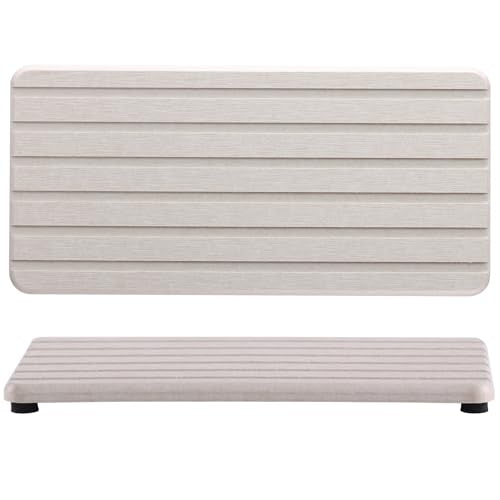 NiuYichee 2 PCS Water Absorbent diatomite Coasters, 8.3" x 4" Water Absorbing Stone Tray for Sink, Stone Drying mat for Kitchen Counter, Stone soap Tray Used for Hand Soaps & toiletries & Plants - color: Light Grey, size: 8.3 x 4 inches