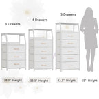 Furnulem Tall 4 Drawers Dresser, Vertical Storage Tower for Bedroom, Hallway, Entryway, Nursery, Closet Organizer, Nightstand Bedside Table Furniture, Sturdy Steel Frame, Wood Top, White - color: White, style: 4 Drawers