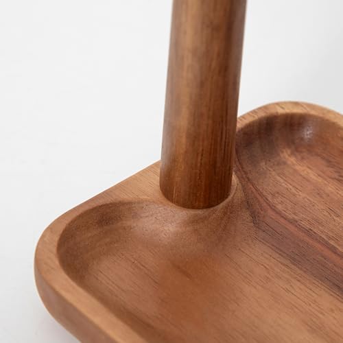 Wooden Jewelry Stand, 2-in-1 Entryway Key Tray & Desk Organizer, Multi-Compartment Vanity Jewelry Holder, Solid Wood Entryway Organizer for Necklaces, Rings, Earrings, Minimalist Home Decor