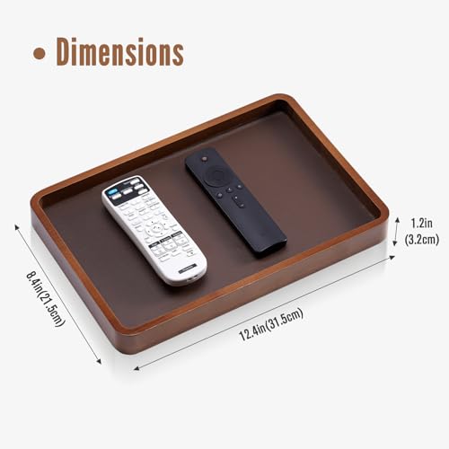ProCase Wooden Valet Tray for Men, Wood Catch-All EDC Organizer, Nightstand, Entryway Bedside Dump Holder, for Wallets, Keys, Watches, Phones, Loose Change, Trinkets -DarkBrown - color: Dark Brown
