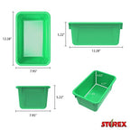 Storex Small Cubby Bins, Pack of 5, 12.2 x 7.8 x 5.1 Inches, Green (62417U05C) - color: Green, style: Bin Only