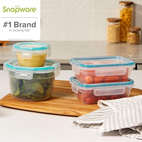 Snapware Plastic Total Solutions (10-Pack, Mixed Sizes) Food Storage Containers Set, Airtight & Leakproof Plastic Locking BPA-Free Lids Tupperware, Freezer Dishwasher Microwave Safe - size: 10 Pack, style: Mixed Sizes