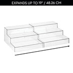 iDesign 3-Tier Expandable Spice Rack Organizer for Cabinet, Pantry, Set of 2, Clear, Made in USA