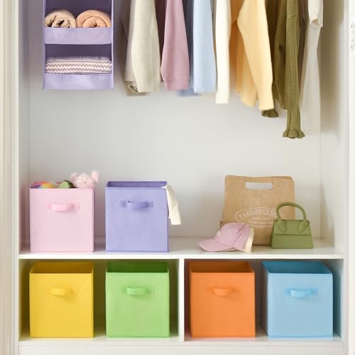 GRANNY SAYS 11x11 storage cubes for shelves, Rainbow-colored Storage Boxes for Cube Storage, 11-inch Cube Storage Bins for Organizing Clothes, Toys, and Books, Set of 6 - color: Pastel, size: 11 Inch-6 Pack