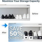 One-Piece Shoe Slot Organizer 10 Pack, Space-Saving Stackers for Closet, Entryway & Shoe Rack | No Assembly Needed - color: Gray