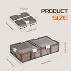 Under Bed Storage Containers with Wheels - Stackable, Foldable Plastic Storage Boxes with Lids for Clothes, Shoes, Blankets - Perfect for Bedroom Organization and Dorms - size: 1 Pack-32.9''x16.1''x7.3''