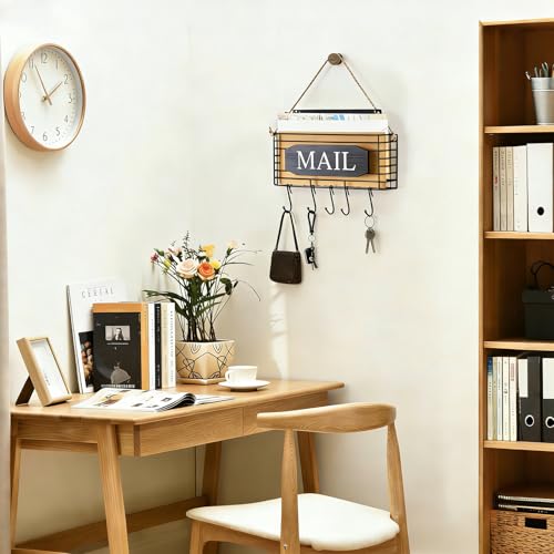 SRIWATANA Mail Key Holder for Wall, Mail Organizer Wall Mount, Small Size, Black - color: Black, size: Small