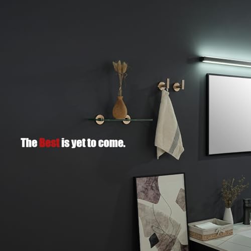 JQK Bathroom Glass Shelf, Tempered Glass Shower Storage 12 by 5 inches, 304 Stainless Steel Champagne Bronze Wall Mount, TGS101L12-CB - color: Champagne Bronze, size: 12 Inch (1 Pack)