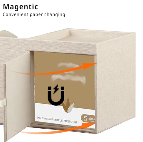Leather Square Tissue Box Cover with Storage Tray,Cube Tissue Box Holder,Modern Facial Paper Organizer with Remote Control Holder for Bathroom,Vanity Countertop,End Table NightStand Home Office.Beige - color: Beige
