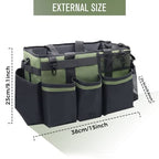 SCAVATA Wearable Cleaning Caddy Organizer with Handle & Shoulder Straps for Housekeepers, Under Sink & Car Cleaning Tool Organizer Bag with 4 Foldable Dividers (Green) - color: Green