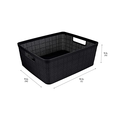 Simplify 10 Piece Organizing Set | Multiple Size Bins | Multipurpose | Office | Desk | Dorm | Bathroom | Storage Basket | Small Items | Accessories | Black - size: 10 Piece