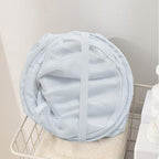 2Pcs Pop Up Hampers for Cruise, Folding Laundry Basket Space Saving Design, Dirty Clothes Hamper for Bedroom, Hotel, RV, Travel (White+Beige) - color: White+Beige