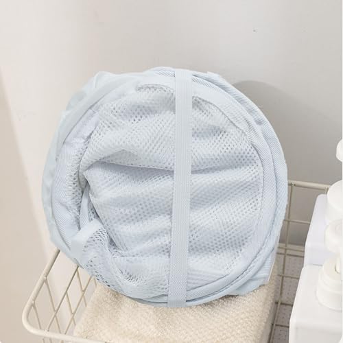 Pop Up Laundry Hamper, Reinforced Mesh Laundry Basket with Handles, Collapsible Clother Hamper with Side Pocket for Home, College Dorm, Travel - White Vertical Storage Basket - color: White