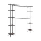 Seville Classics Closet Garment Organizer with Metal Hanging Rod Wardrobe Storage System, w/ Steel Shelves for Clothes, Shirts, Jackets, Coats, Blankets, Shoes, Satin Bronze, Expandable Rack - color: Satin Bronze