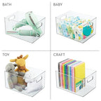 iDesign Pantry Organizer Bins with Handles - Storage Bins for Cabinets or Fridge - Set of 4 - Clear - style: Pack of 4