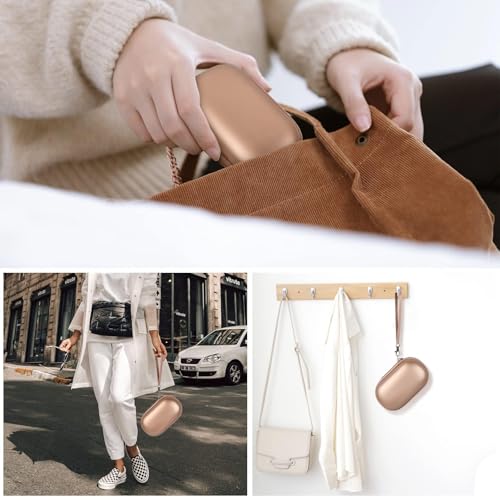 Portable 2 in 1 Contact Lens Case and Glasses Case, Traveling Contact Cases Bag Box Holder with Soak Storage Kit Included Built-in Mirror, Tweezer, Contact Lens Solution Bottle and Hand Strap-Gold - color: Gold