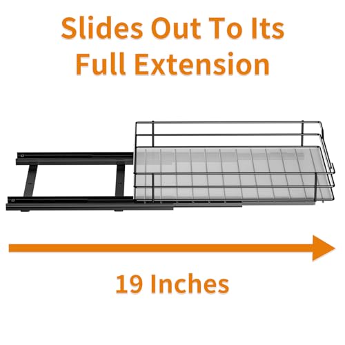 RCHYFEED Pull Out Spice Rack Organizer for Cabinet,Slide out Spice Organizer for Inside Cabinets,Heavy Duty Spice Organization for Kitchen and Pantry,Seasoning,Sauces(1-Tier,8.5" Wx10.5 Dx2.5 H) - size: 1 Tier-8.5''Wx10.5''Dx2.5''H