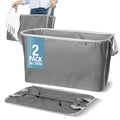 CleverMade Collapsible Laundry Basket 2 Pack – 60L (16 Gal) Foldable Clothes Hamper with Reinforced Handles, Space Saving Fabric Laundry Bin, Holds 55 lbs, Flat Folding for Dorm, Apartment & RV - Charcoal - color: Charcoal Gray