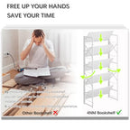 4NM 5 Tiers No Assembly Book Shelves, 51.2" H Folding Bookshelf Bookcase Open Industrial Foldable Shelves for Bedroom, Living Room, Home Office - All White - color: All White, size: XX 5-Tier