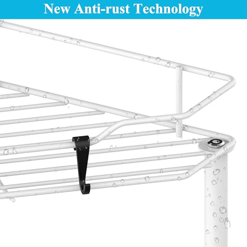 HuggieGems 3 Tier Floor Standing Corner Shower Caddy Organizer Shelf with Hooks, Bathroom Shelves Stand Rack, White - color: White, size: 3 Tier