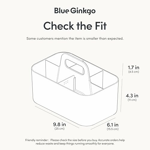 BLUE GINKGO Stackable Organizer Caddy – Korean-Made Portable Tote for Bathroom, Office, Crafts, or School Supplies (Rectangle, White) - color: WHITE, size: Rectangle