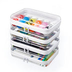 MACOPRO 4 PCS Small Clear Hard Shell Zipper Case, Clear Hard Shell Pencil Case with Zipper, Transparent Pencil Box & Zipper Pouch for School, Office & Art Supplies - size: 4Pcs-Small