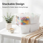 MACOPRO 17QT Craft Storage Box with 2 Removable Caddy Trays, Clear Stackable Plastic Organizer with Lid for Art Supplies, Beads, Sewing Tools, Pens & Kids Toys (White, 1Pack-2-in-1) - size: 1Pack-2-in-1