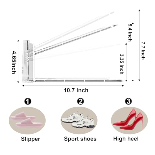 10Pack Shoe Slot Organizers Clear Shoe Stacker Organizer for Closet Shoe Holder Space Saver Rack Storage for Closet (Clear, 10Pack) - size: 10 PACK