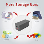 NUSWOR Premium CD Storage Box - Stackable CD Organizer Box with Lid - Holds 105 Jewel Cases - 14.37 x 5.5 x 6.3 inches - 3 Pack - Grey - size: 3PACK