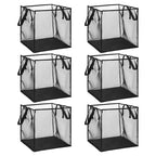 6 Pack Popup Laundry Hamper Collapsible Mesh Laundry Baskets with Handles, Portable Dirty Clothes Baskets Single Layer Foldable Clothes Hamper for Washing Storage, Dorm and Travel Use (Black,13 Inch)