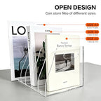 Acrylic Magazine File Holder, 5 Vertical Compartments Desk Document Sorter Organizer, Clear Bookend File Sorter Holder for Office, Documents, Tablets, Magazines, Books - size: B5 File Rack (5 slots)