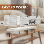 White Wooden Mail Organizer Countertop (Retro White+Black) - color: Retro White+Black
