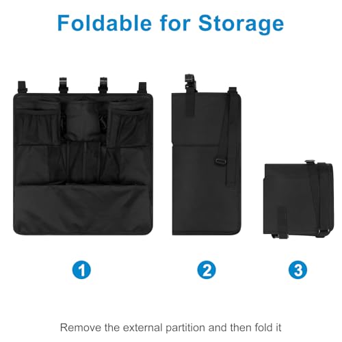 Accmor Changing Table Diaper Organizer, Hanging Diaper Caddy Organizer Stacker for Cribs Changing Table Playard Wall Baby Essentials Storage, Black - style: Double Enlarged-Black