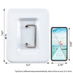 KYODOLED Medium Cash Box with Money Tray,Small Safe Lock Box with Key,Cash Drawer,7.87"x 6.30"x 3.54" White Medium - color: White, size: Medium