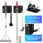 JAMEND CLXP 4-Pack Broom Holder with Heavy Duty Hooks, Upgraded Stainless Steel Mop Hanger. Wall Mount Utility Tool Rack for Kitchen Garden Laundry Garage. Matte Black. - color: 4PCS-Matte Black+Hook