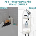 Zenna Home 5890KK, Large Over-the-Showerhead Caddy, Frosted