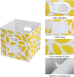 MAX Houser Fabric Storage Bins Cubes Baskets Containers with Dual Plastic Handles for Home Closet Bedroom Drawers Organizers, Flodable, Set of 6 (Yellow) - color: 22 yellow