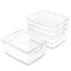 BINO Plastic Storage Containers, Small - 4 Pack THE LUCID COLLECTION, Multi-Use Organizer Bins Built-In Handles BPA-Free Clear, Fridge, Pantry & Home Organization - size: 4PK - SMALL