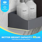 Acrylic Shower Caddy Bathroom Organizer,Rustproof Shower Shelves - No Drilling Wall Mount Shelf, Adhesive Bathroom Storage For Shampoo With Soap Holder 3 Pack - color: Dark Grey