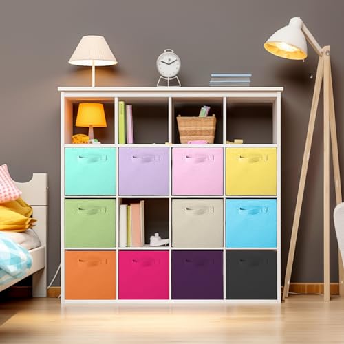 ShellKingdom Foldable Fabric Storage Cubes And Cloth Organizer Drawer For Closet And Toys, 6 Pack (6 Colors) - color: 6 Colors, size: 6