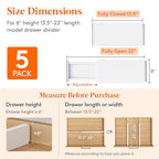 Lifewit 5 Pack 6" High Drawer Dividers 34-56cm/13.5-22" Adjustable Drawer Organizer for Clothes/Utensils, Expandable Drawer Separator in Dresser/Kitchen/Bedroom/Office Organization & Storage White - size: 6"H, 13.5-22"L
