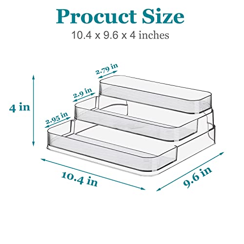 Acrylic Spice Rack, No Assembly Clear 3 Tier Condiment Bottle Shelf Vanity Organizer for Cabinet Kitchen Bathroom (1pcs) - size: 1pcs