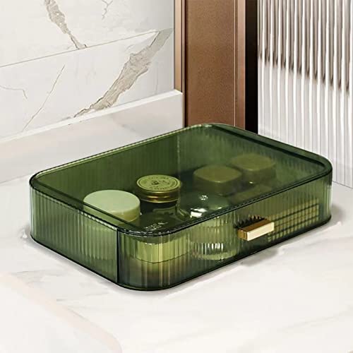 MIUOPUR Stackable Makeup Organizer Drawers, Bathroom Vanity Organizers and Storage, Ideal for Desk and Dresser Countertops, Great for Cosmetics, skincare, Lipsticks, Nail Care -Green - color: Clear Green, size: Drawer Only
