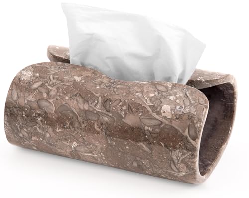 Marble Tissue Box Cover 7.5 Inch Handmade Tissue Box Holder Rectangle for Modern Bathroom Decor & Home Organizer - Decorative Facial Tissues Boxes Holder for Bedroom & Living Room - color: Oceanic