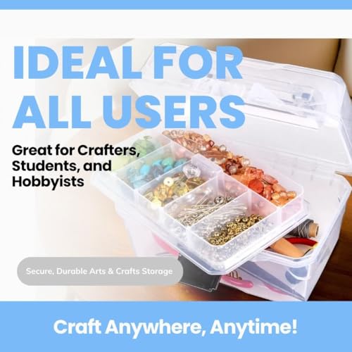 ArtBin 6890AG Small Project Box, Portable Art & Craft Organizer with Lift-Out Tray, [1] Plastic Storage Case, Clear (Pack of 6) - size: Small (Pack of 6)